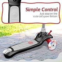 Vista 5 de Electric Scooter for Kids Ages 3-8, 3 Wheel Kids Electric Scooter with LED Light-up Wheels, 3 Height Adjustable, C-Shaped Handle, Lean-to Steer