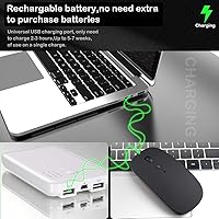 Vista 4 de Bluetooth Mouse, Rechargeable Wireless Mouse Dual Mode(Bluetooth 5.0+USB),Silent Slim with Adjustable DPI Computer mice for