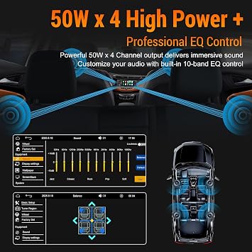 Single Din Car Radio with Apple CarPlay, Backup Camera,External Mic,Single Din Touchscreen Radio Supports Android Auto, Bluetooth, Dual Physical Knobs,SWC, EQ, FM Radio (Black)