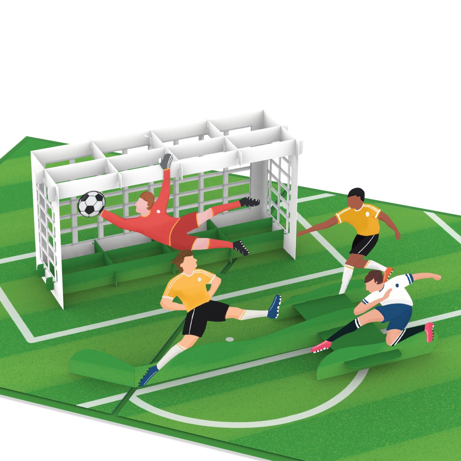 Jongens 9e verjaardagskaart - leeftijd 9 - jongen schoppen voetbal met folie afwerking - milieuvriendelijk en recyclebaar kaarten - door Paper House