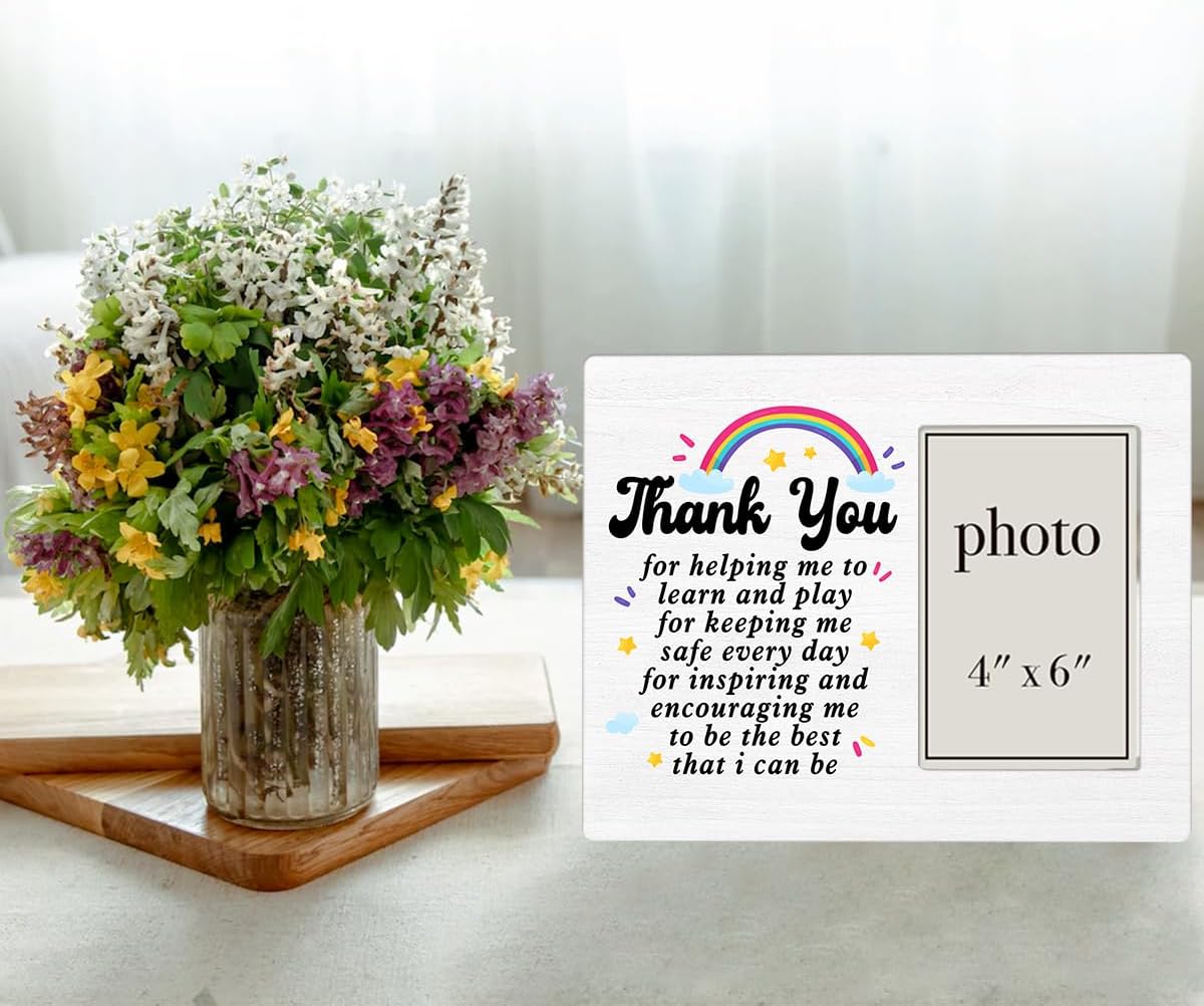 Thank You Gift for Teacher Wood Picture Frame, Teacher Appreciation Gifts Picture Frames, 4 x 6 Inch Photo