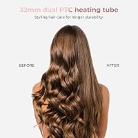 UKLISS 3 az 1-ben Hőformázó Kefe 32mm - Elektromos Hajformázó 160-230°C LCD Kijelzővel, Göndörítő és Egyenesítő Funkció, Könnyű Utazó Méret 9