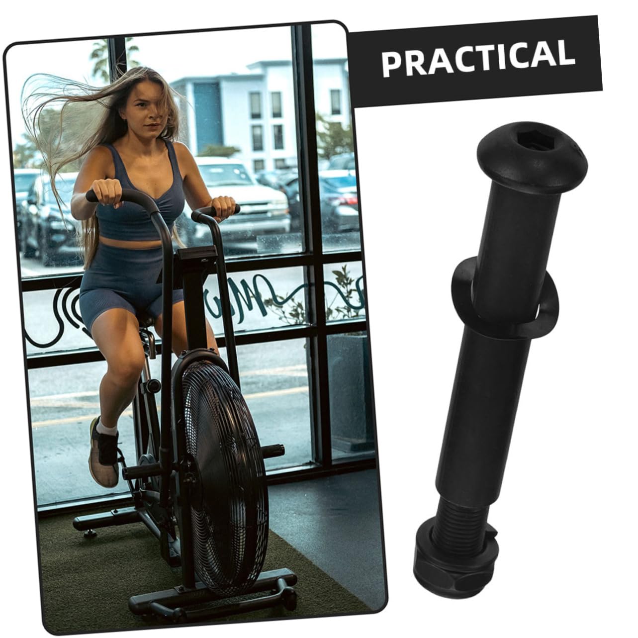Happyyami Befestigungsschrauben mit Verbesserter für 2 Stück Ellipsentrainer aus Schwarzem Walzstahl Fitnessgeräte Zubehör und für Fan Bikes