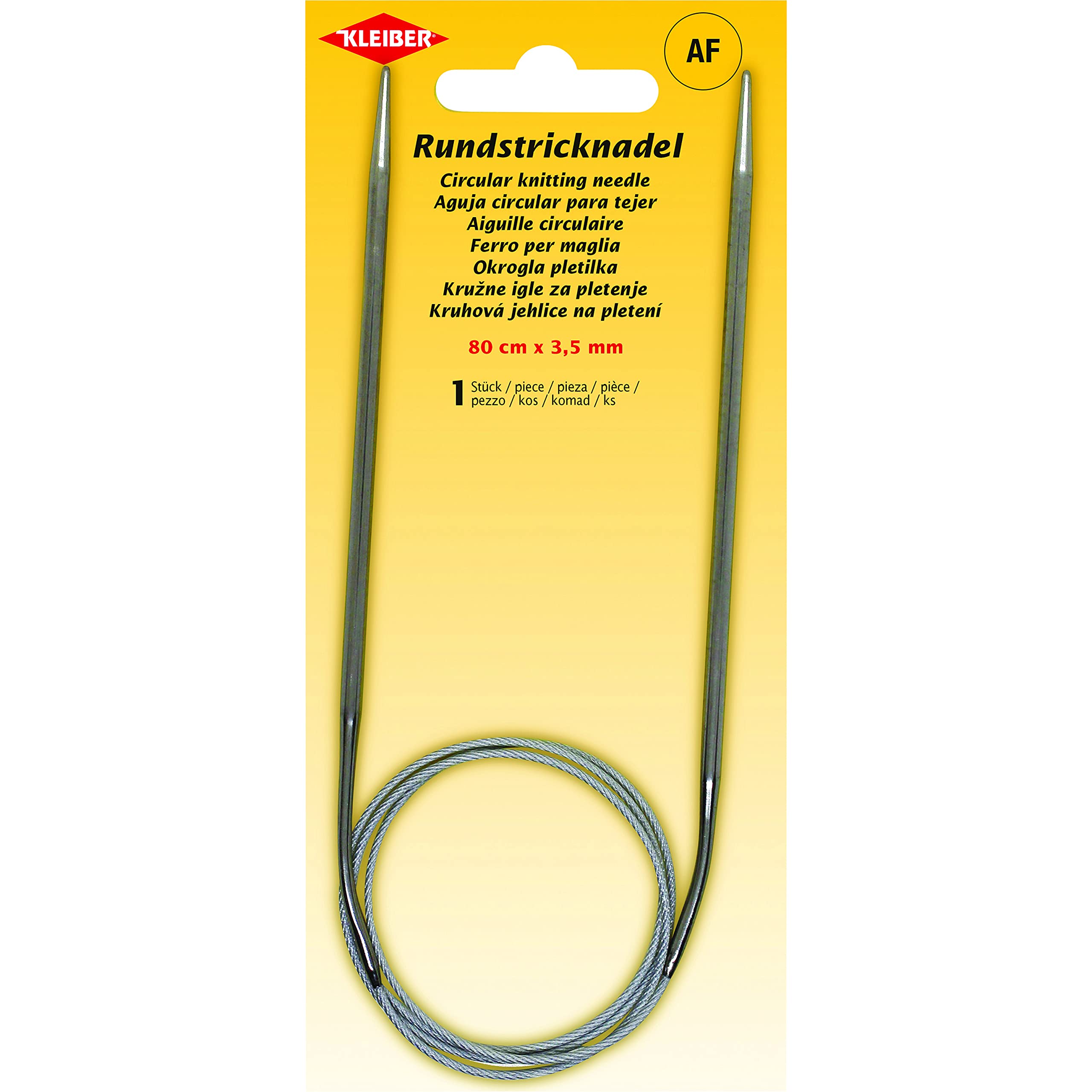 Kleiber + Co. GmbH Circular Knitting Needle, Metal, Gray, 80 cm x 3,5 mm