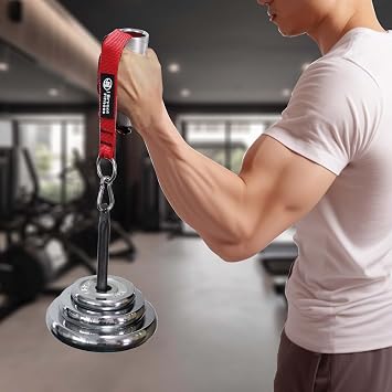 J Bryant Arm Wrestling Exercise Handle 2-inch Metal Grip Wrist and Forearm Exerciser Pulldown Triceps Rope Workout