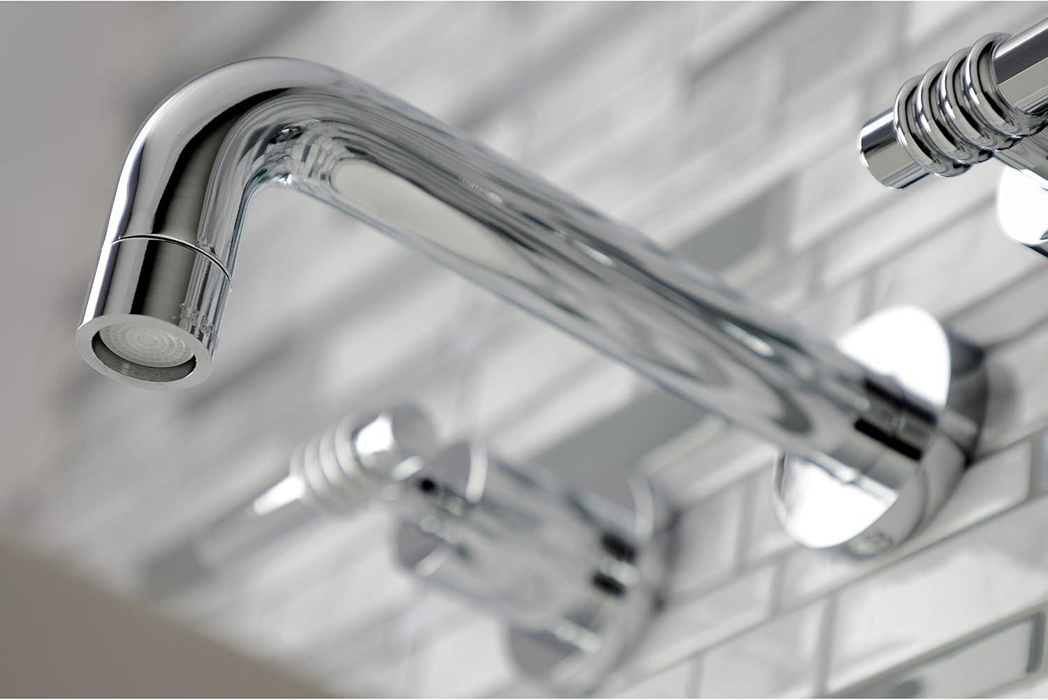 Kingston Brass KS8121ML Milano 2-Handle 8 in. Wall Mount Bathroom Faucet, Polished Chrome