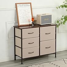 Amazon Brand - Umi Fabric Chest of Drawers Closet Drawer Organizer for Wardrobe Drawer Storage Organizer Chest of Drawers for Bedroom Living Room Book Toys Storage (CLS-008)