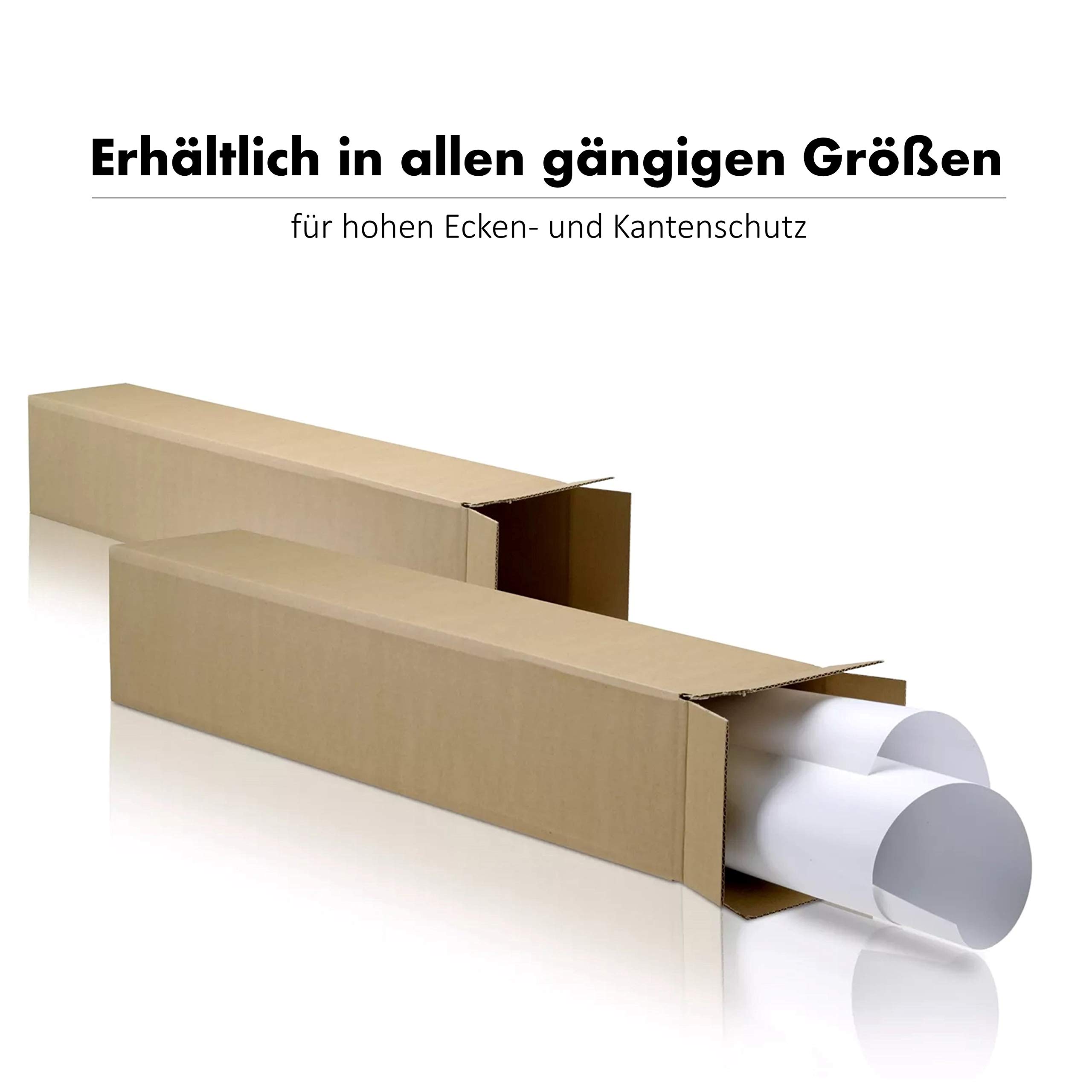 25 Stück Versandhülsen 300 x 300 x 1100 mm Braun - Versandhülse lang und eckig - 1-welliger Versandkarton - Karton Versandverpackung für Sonnenschirm, Teppich, Golfschläger, Ski & Rohre