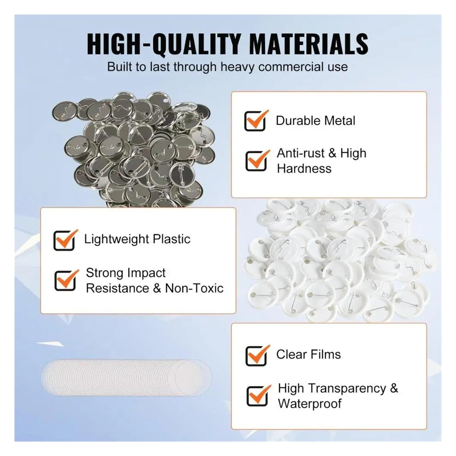 Zestaw do produkcji guzików 1,25 cala 32 mm maszyny Zawiera 100 zestawów materiałów eksploatacyjnych