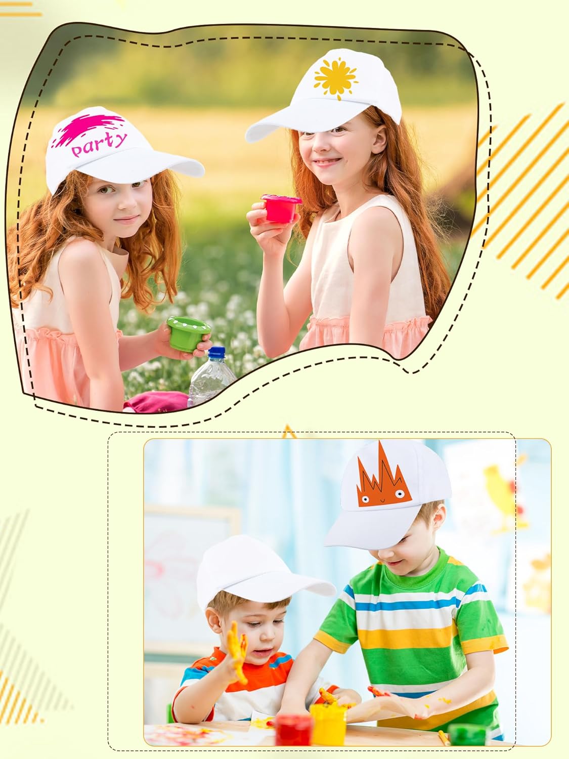 40 Pcs Kids White Baseball Hats Curved Brim Baseball Caps DIY Painting Plain Blank Cap for Boys Girls Outdoor Sports - Image 6