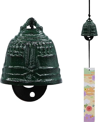 Carillón de viento japonés de hierro fundido para exteriores, adorno para jardín, patio y balcón, decoración de campana de viento de metal colgante,