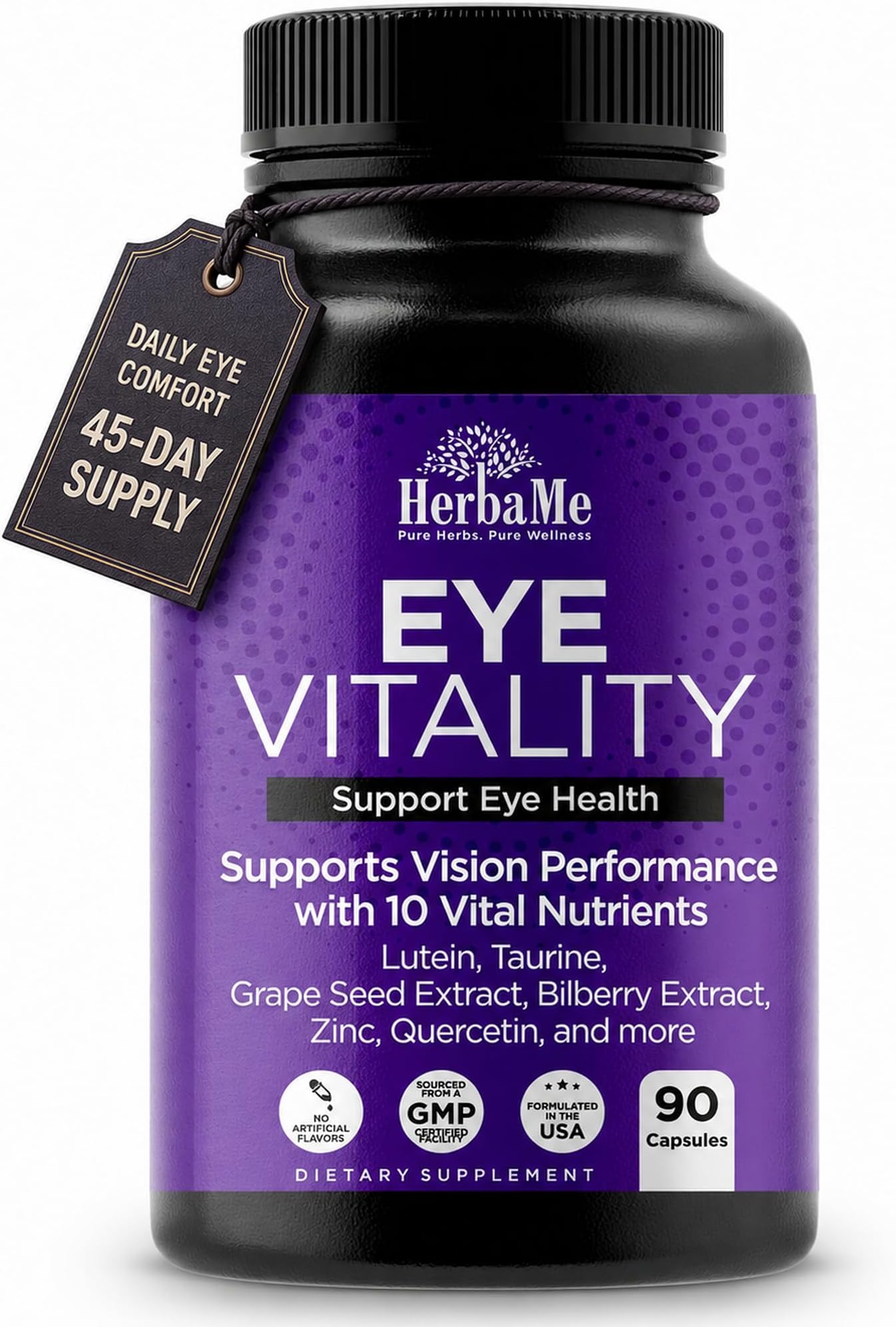 HerbaMe Eye Vitality, Eye Vitamins Supplement Supports Vision Health