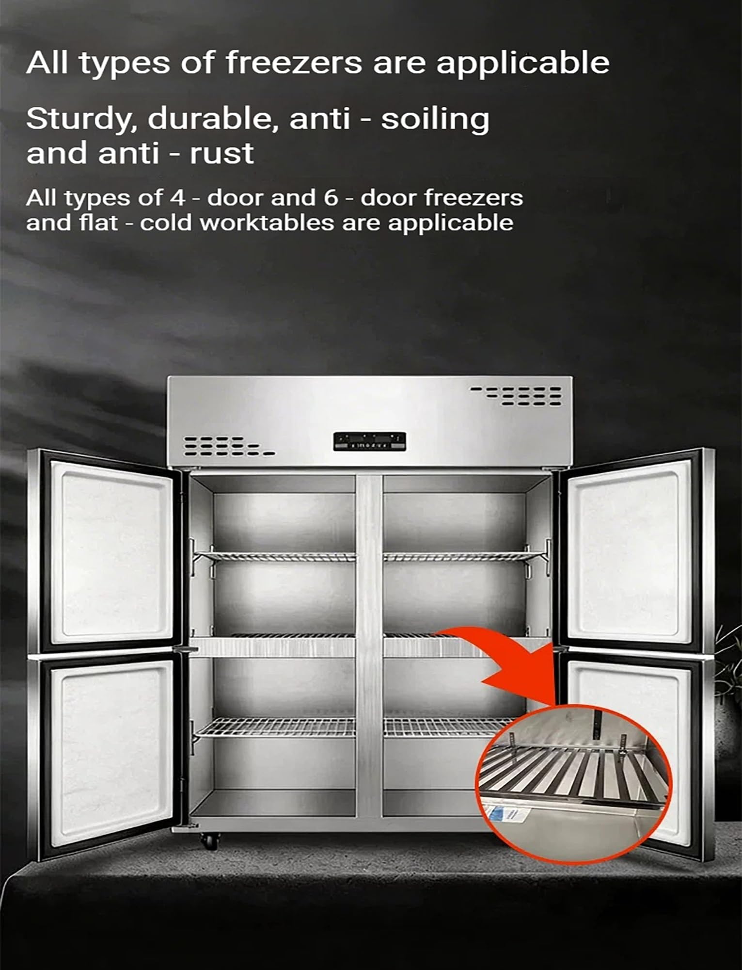 Genérico Divisor de Estante de congelador de Acero Inoxidable for refrigerador Comercial