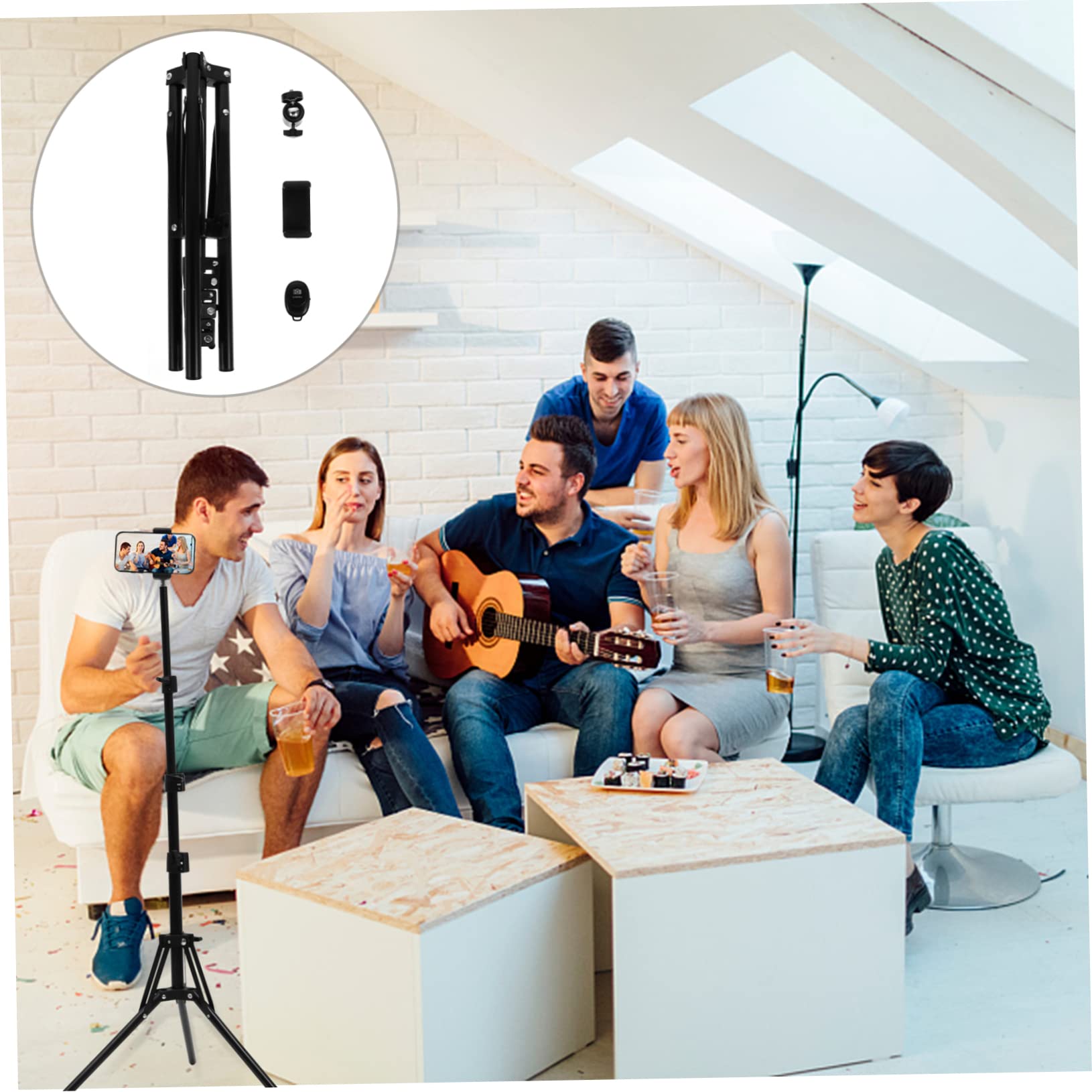 STOBOK 1set Supporto Per Smartphone Per Live Streaming Treppiede Portatile Per Conferenze e Videochiamate Design Elegante e Facile Da Usare Compatibile Con Cellulari e Tavoli Da Metri