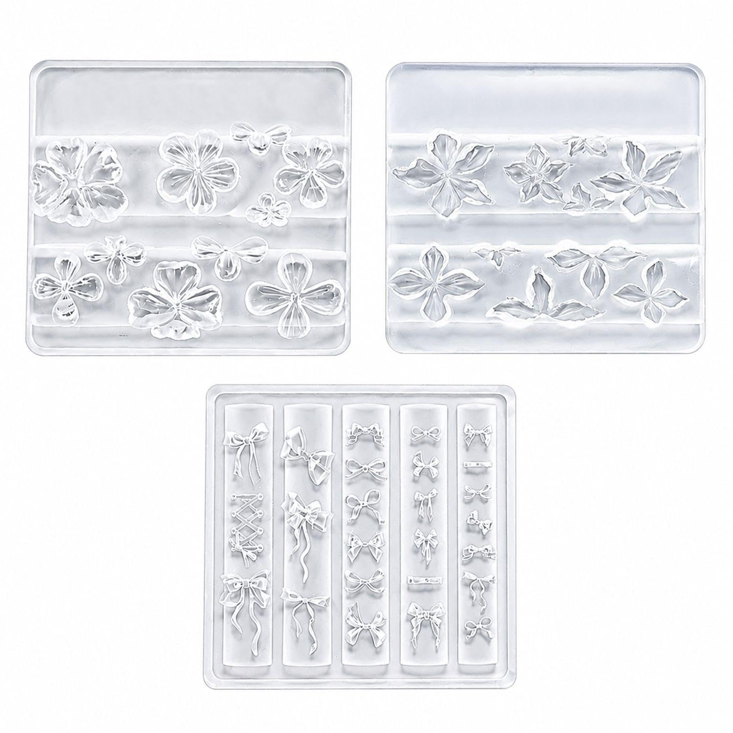 6 Stampi In Silicone Per Unghie, I Fiori 3D Sono Morbidi E Resistenti, Facili Da Rilasciare, Adatti Per La Decorazione Delle Unghie Con Gioielli Epossidici Fai-Da-Te.