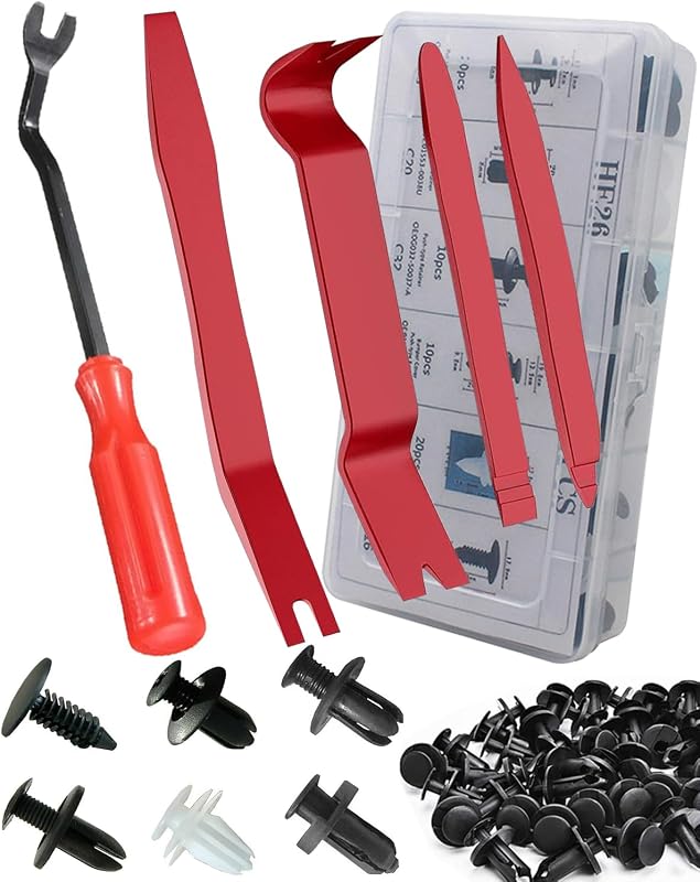 Kit de Ferramentas para Remoção de Acabamentos Automotivos Yliebeter AML0029 com 105 Peças e Presilhas Plásticas