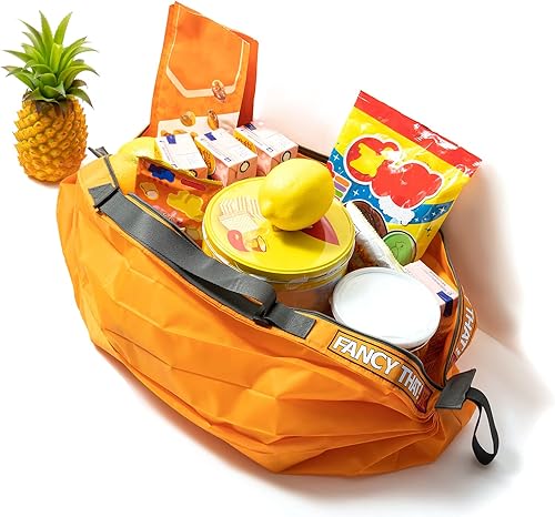 Miniatura 3 de Bolsas de comestibles portátiles de gran capacidadbolsas de compras reutilizables con asas, plegable y lavable para viajes, camping, compras,