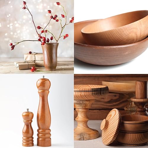 Miniatura 9 de POWERTEC 4 herramientas de torno de carburo para torneado de madera, herramientas de torno de madera con borde de radio cuadrado, borde plano,