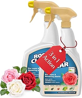 Clear Bug Spray Killer for Rose Plant - Pack of 2 x 800ml Ready to Use 3 in 1 Rose Spray Insecticide and Fungicide Insect Killer. Rose Plant Protection with Topline Card