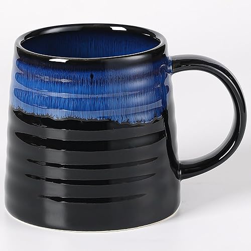 Miniatura 1 de masoline Taza de café grande de cerámica, tazas de cerámica hechas a mano, tazas de té con mango grande para oficina y hogar, 15.5 onzas, aptas para