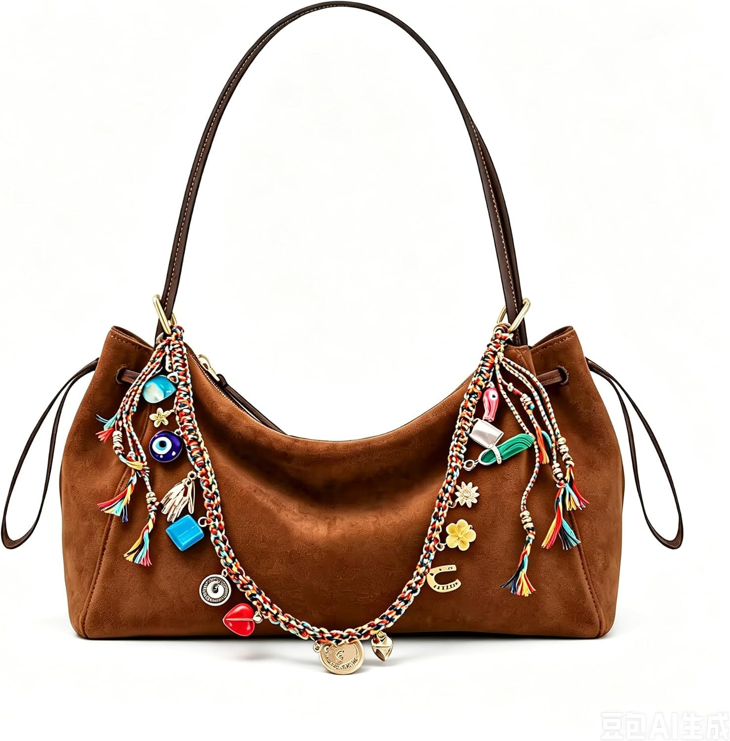 Gold Colorful Bag Charms Beaded Purse Charms For Women's Handbag Tote Crossbody Shoulder Keychain Accessories image 3