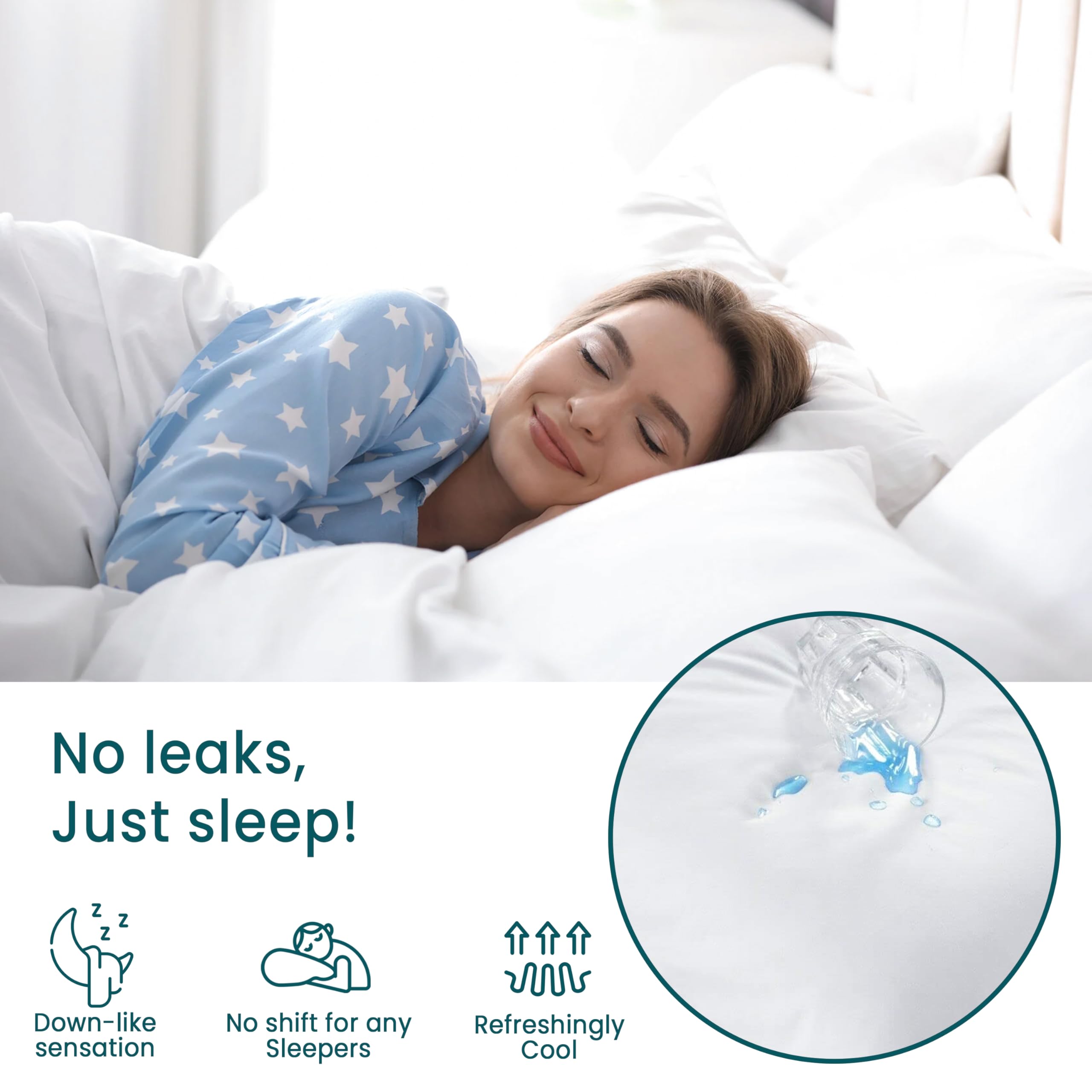 Protectores de almohada impermeables con cremallera, tamaño estándar/Queen, paquete de 2 fundas de almohada impermeables con cremallera, fundas de almohada protectoras transpirables de 20 x 28