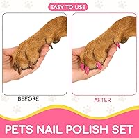 Vista 3 de Esmalte de uñas para perros, Bolígrafos de esmalte de uñas para perros de secado rápido - 8 colores, Juego de esmalte de uñas para mascotas