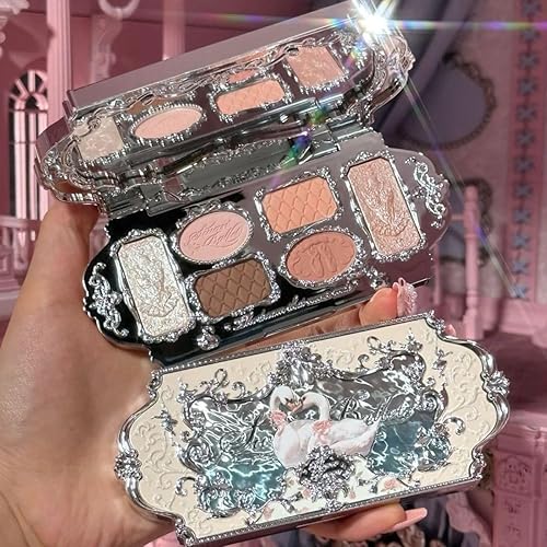 Miniatura 7 de Nueva sombra de ojos Swan Ballet Delicada Brillo Mate Brillo Impermeable 6 Colores Glitter Sombra de Ojos Paleta Cosméticos de Belleza (C01)