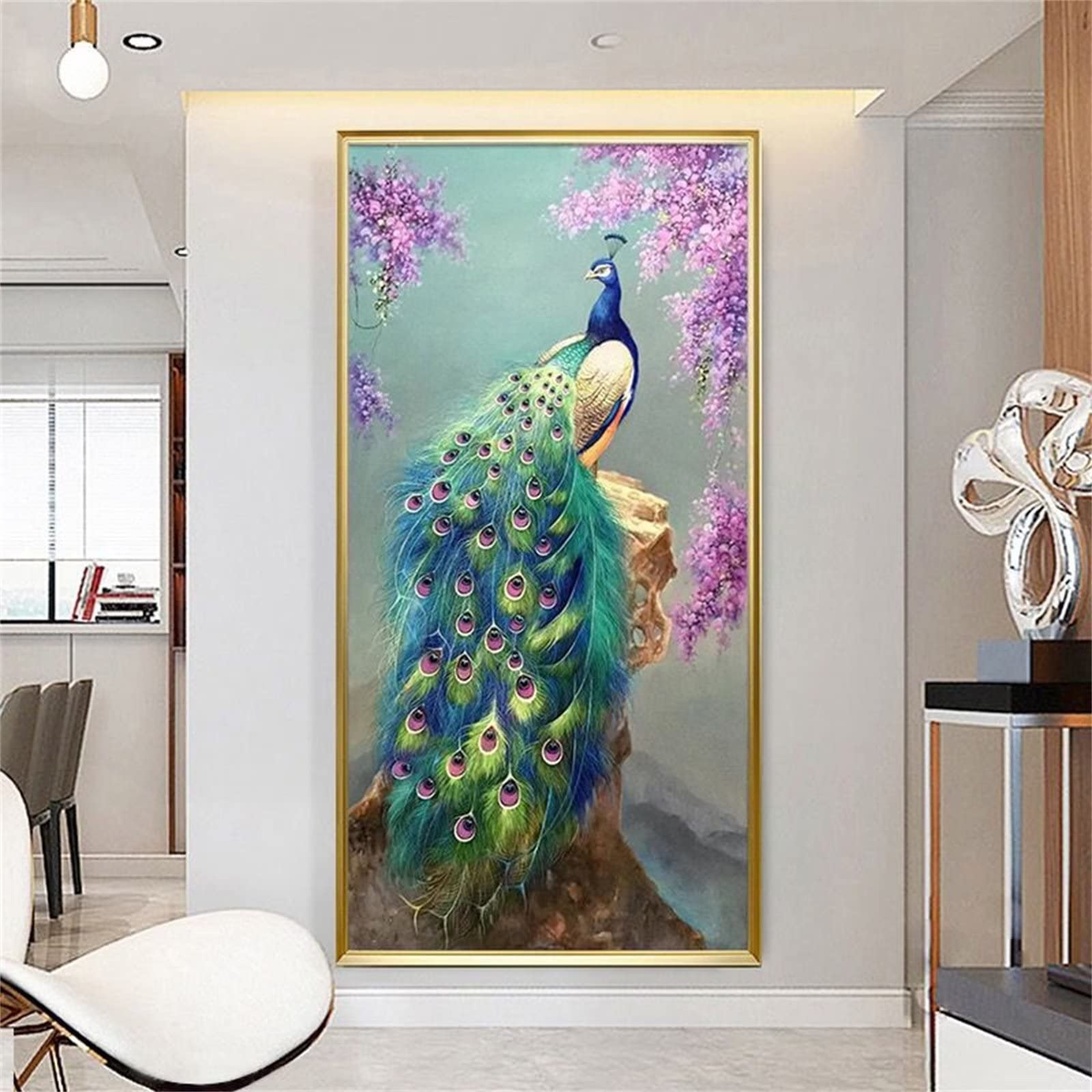 Kit Diamanti Painting 5D DOMROM | Pavone | Fai Da Te Per Adulti E Principianti | Arte E Relax