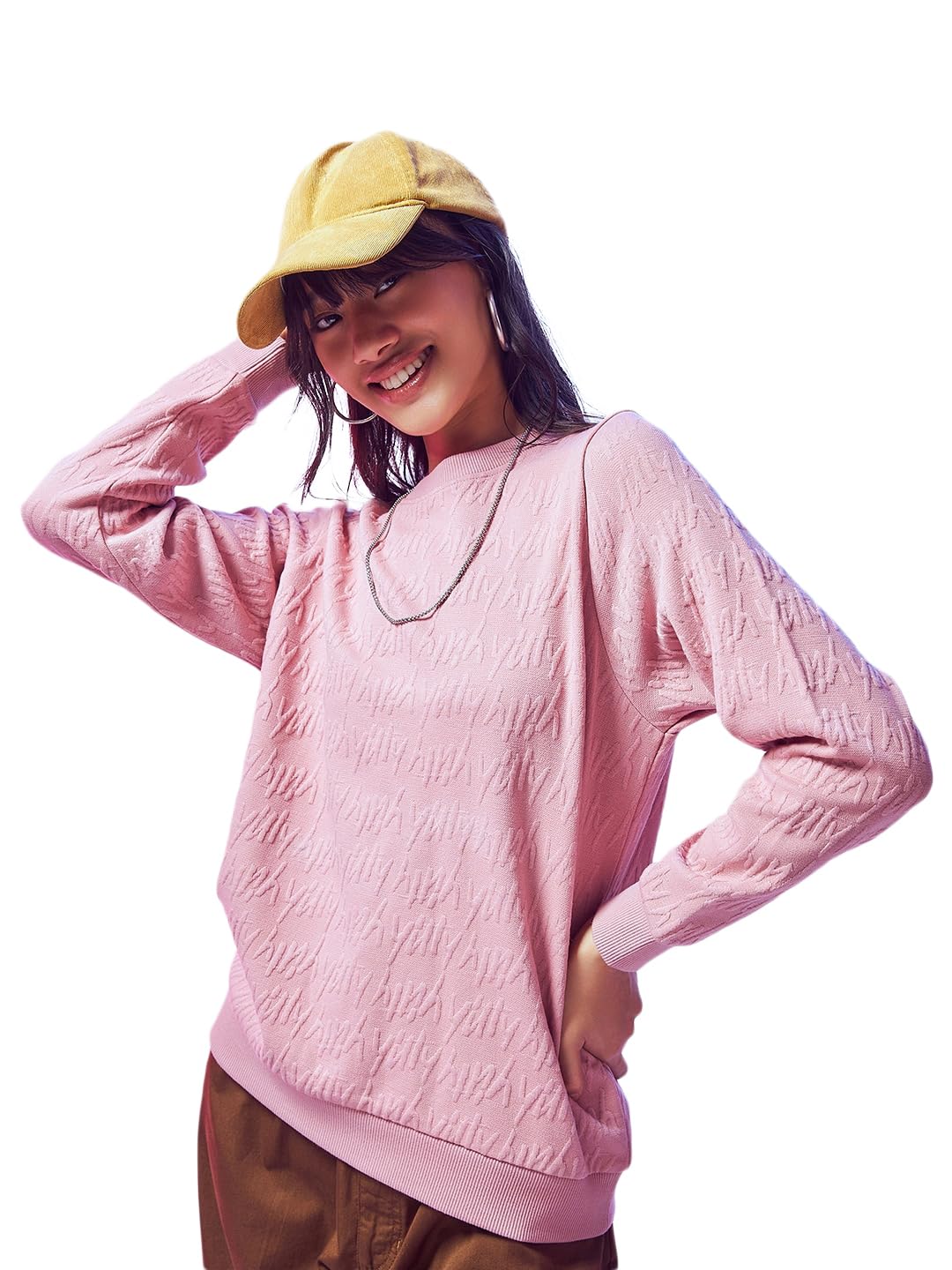 Bewakoof Women's Polyester Regular Fit Sweatshirt | Sweatshirt for Woman Winter Wear in neutral