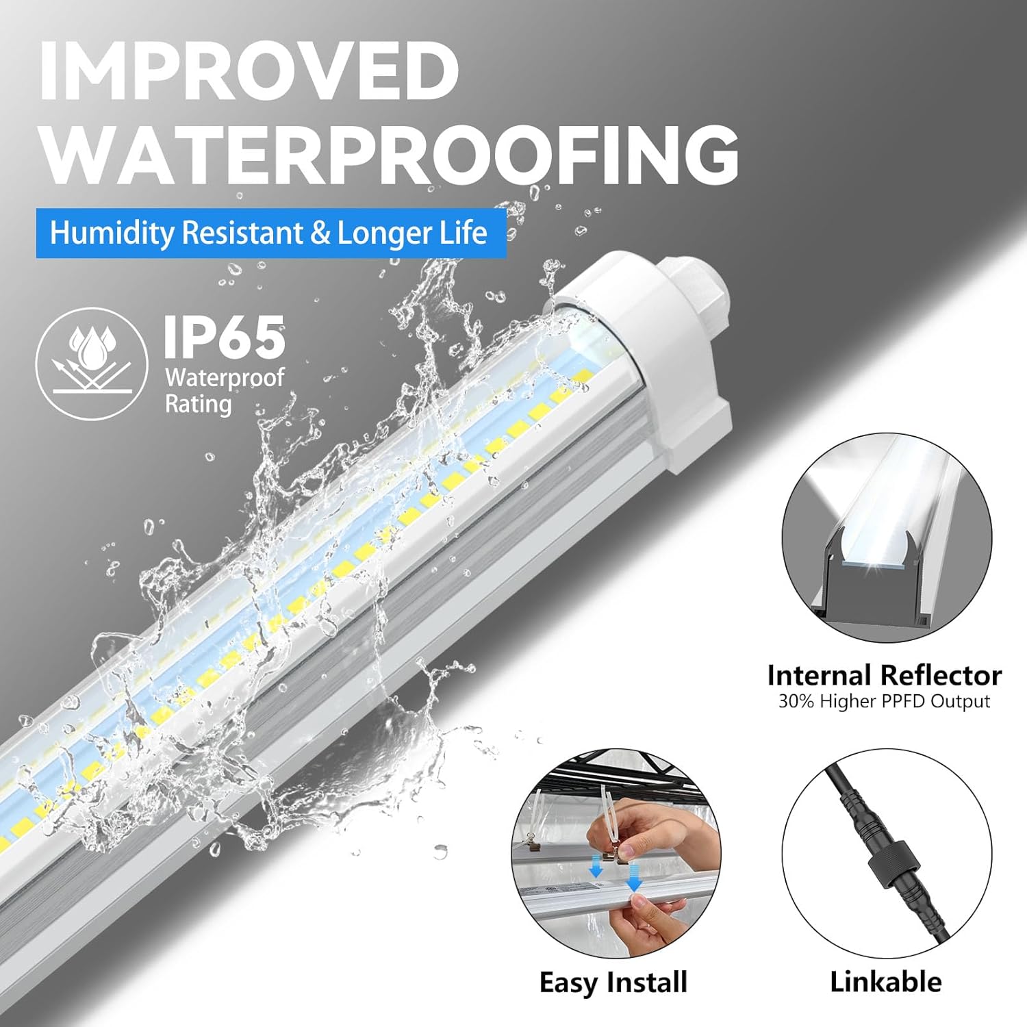 JESLED Indoor Greenhouse with Grow Light, 3FT Full Spectrum 5000K LED Light for Seed Starting, Tiered Lighting Control, Built-in Timer & Thermo-Hygrometer, Rolling Metal Plant Stand (35.4x13.8x70IN)