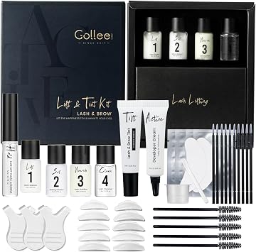 Lash Lift and Tint Kit Black, Brow Lamination Kit Black Eyelash & Eyebrow Set Eyelash Perm Set With Detail Instruction and Complete Tools Easy For Beginner Achieve Salon-Quality at Home