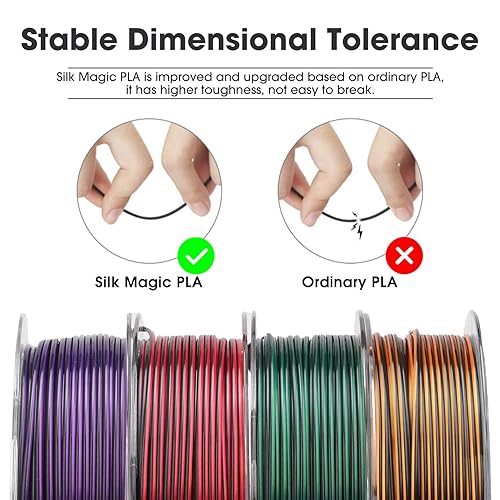 Miniatura 2 de eSUN Filamento PLA de metal arcoíris de seda de 0.079 pulgadas, filamento PLA para impresora 3D, multicolor sedoso y multicolor para impresora 3D,