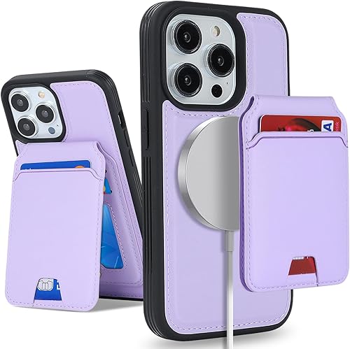 Miniatura 1 de SailorTech Funda para iPhone 14 Pro con tarjetero de crédito, caja fuerte para iPhone 14 Pro, funda de cuero para mujer, compatible con mag Safe