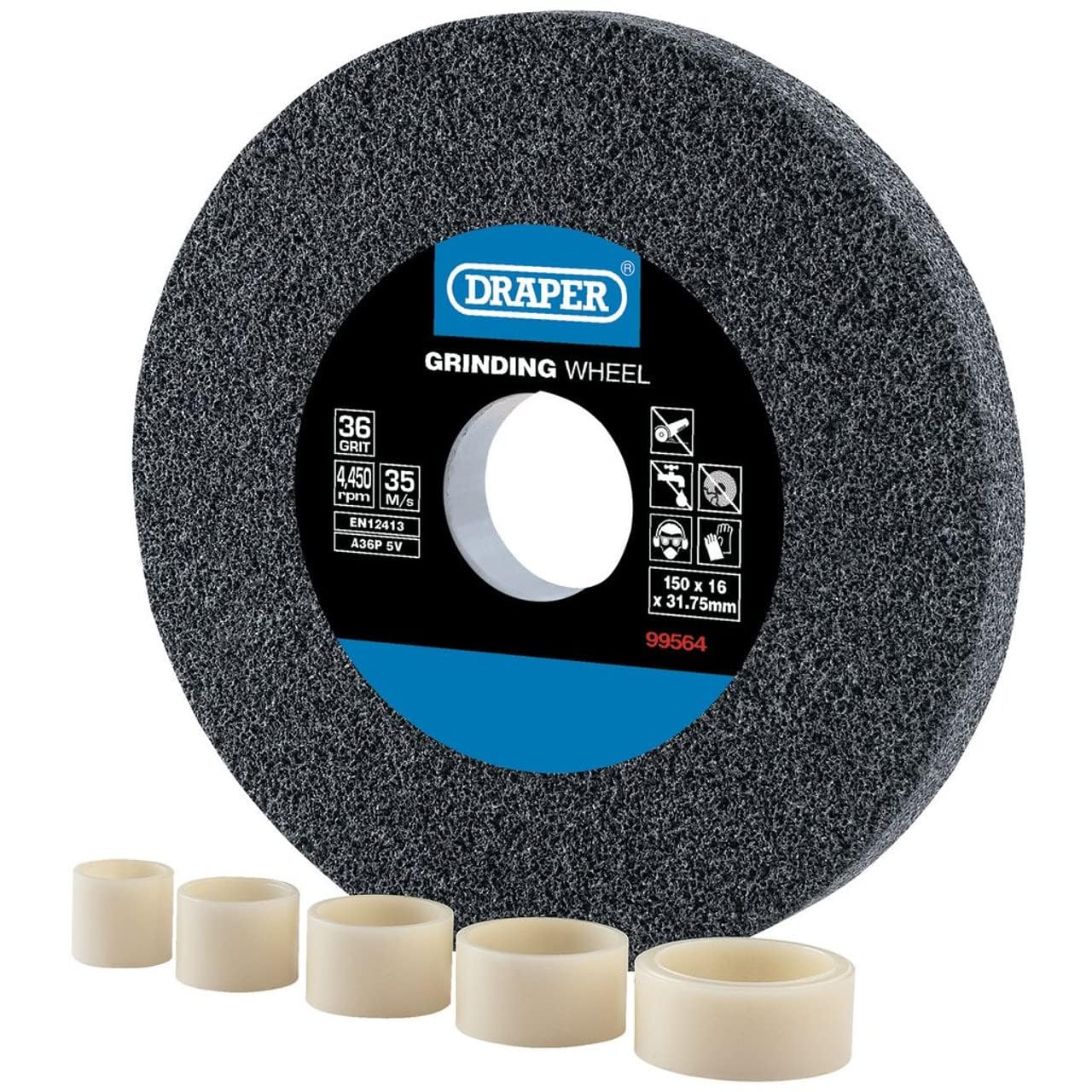 Draper  Aluminium Oxide Bench Grinding Wheel150 X 16mm36 Grit 99564 from B&Q