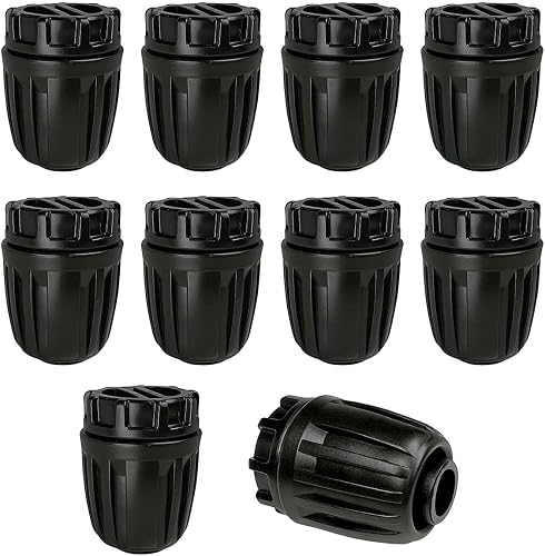 1/2 Inch Drip Irrigation Fittings End Caps, 10 Pack End Plugs for (1/2" ID x 0.6-0.63" OD)16mm DripTubing Connectors, Barbed Locked End Cap Connectors for Garden Watering System Drip Line