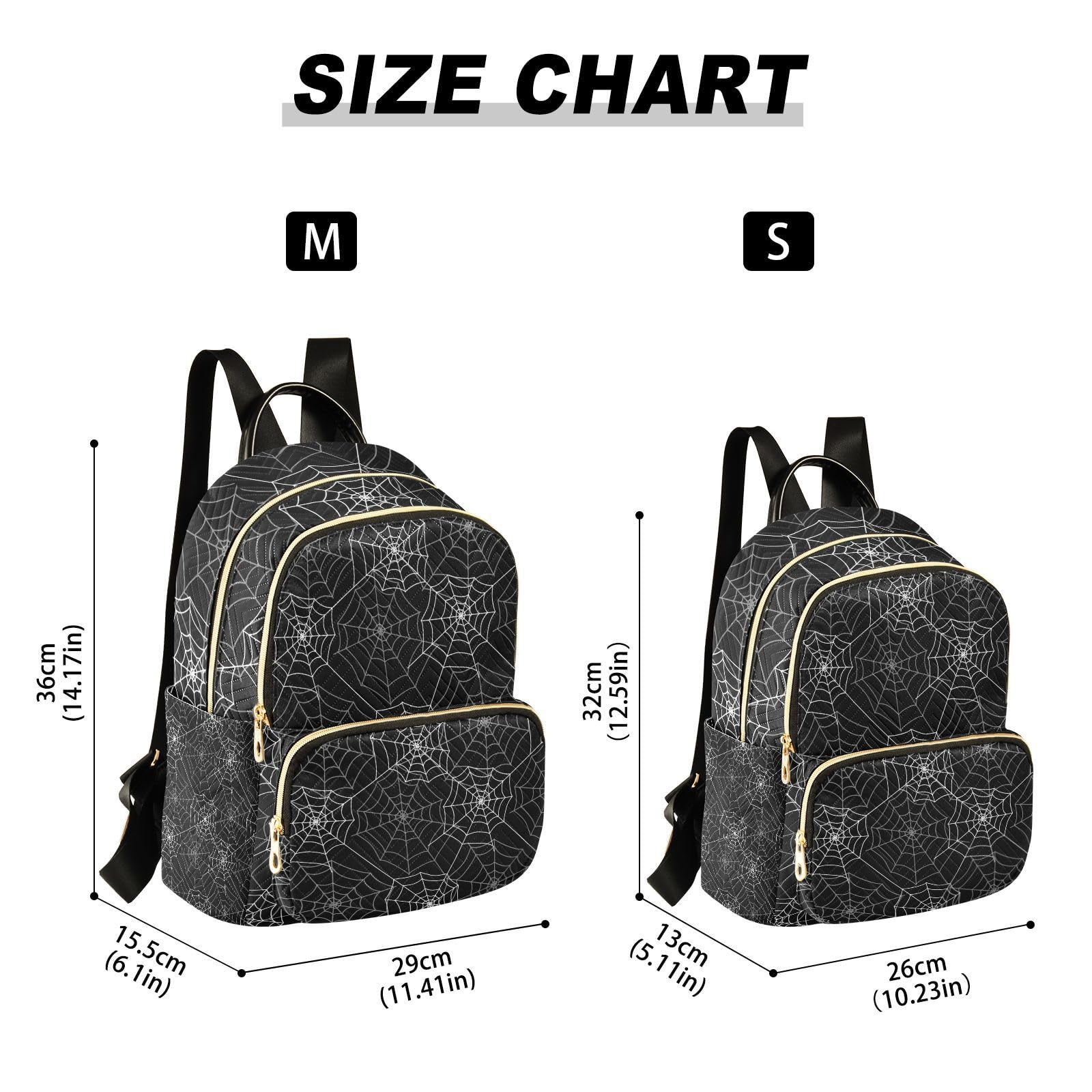 Yasala Halloween Women Backpack Spider Web Anti-Theft Travel Backpack with Luggage Belt Durable Lightweight Handbag Lady Purse Roomy Double Zipper Weekend Bag for Trip Holiday Gift