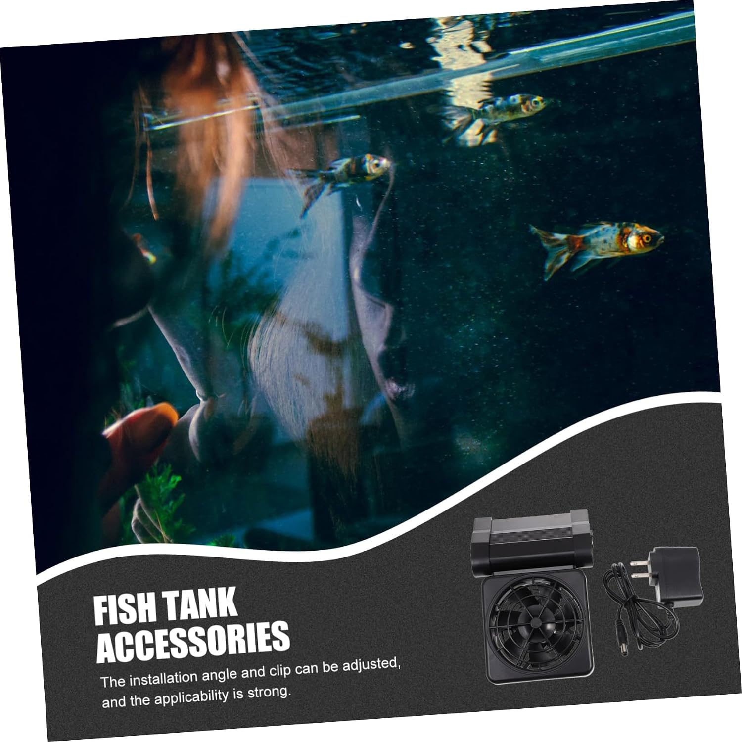 Abaodam Aquarium Cooling Fan Adjustable Speed Shrimp Tank Cooler with Enhanced Ventilation for Fish Tank Equipment Efficient Cooling System for Optimal Fish Plug