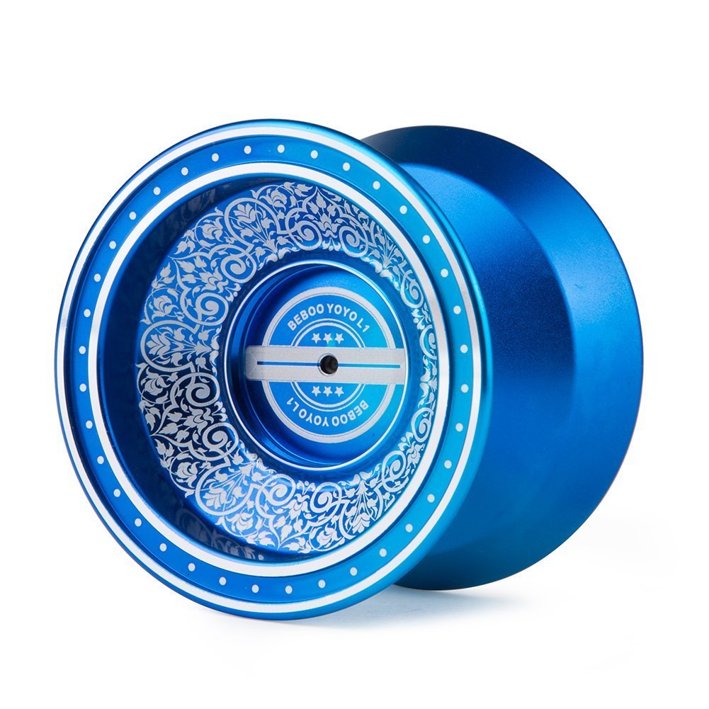 Beboo Unresponsive Yo Yo Professional Bearing Alloy Aluminum YoYo Blue(1 x YoYo+3 x String+1 x Bearing+1 x Glove)