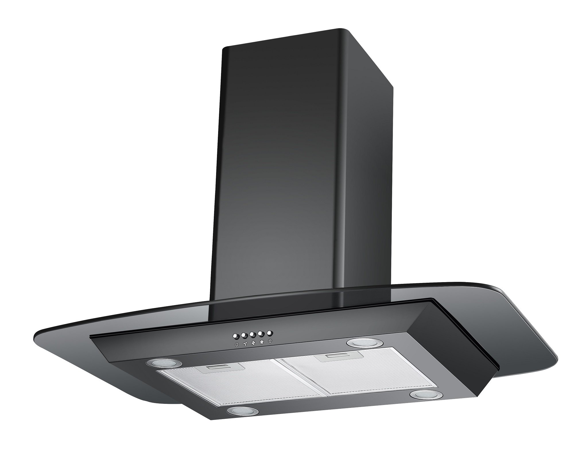 Buy Cookology FLID900BK 90cm Island Chimney Cooker Hood in Black
