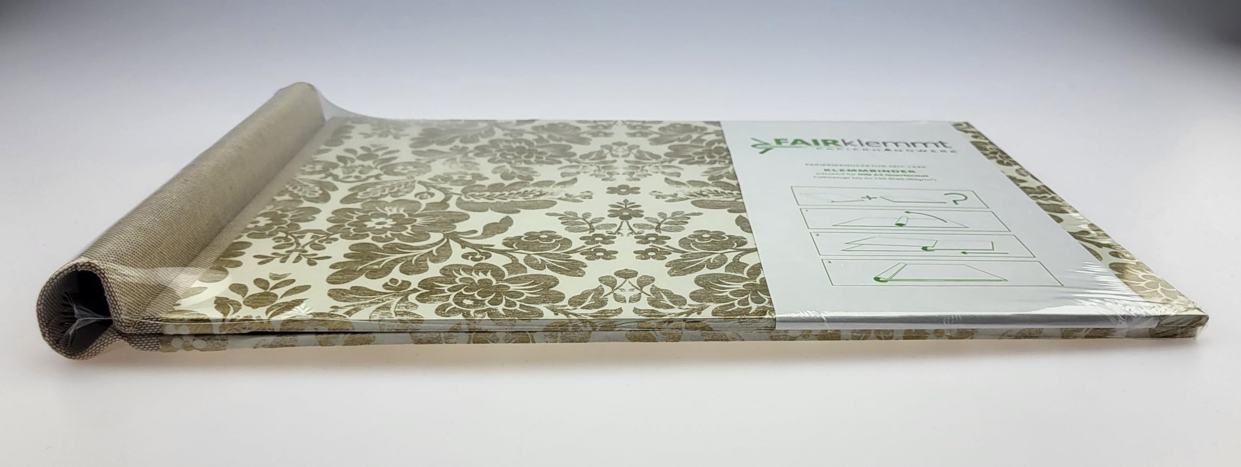 Klemmbinder Luxury Brokat Naturleinen, A4 QUER