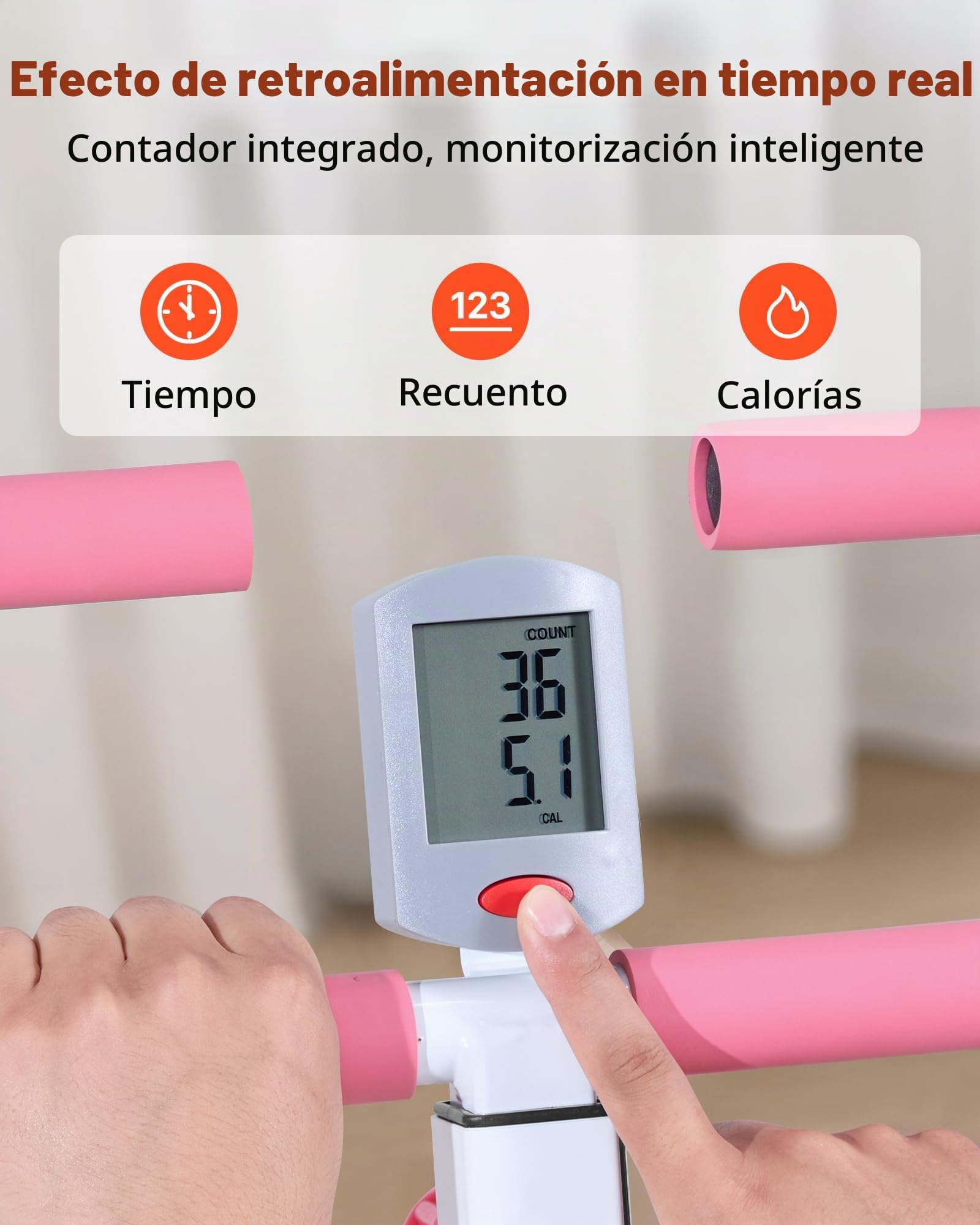 VEVOR Máquina de Sentadillas para Sentadillas Profundas, Plegable, con Asiento Ajustable en 5 Niveles, Equipo de Entrenamiento en Casa para Glúteos y Piernas, Blanco y Rosa, 900 x 580 x 1120 mm