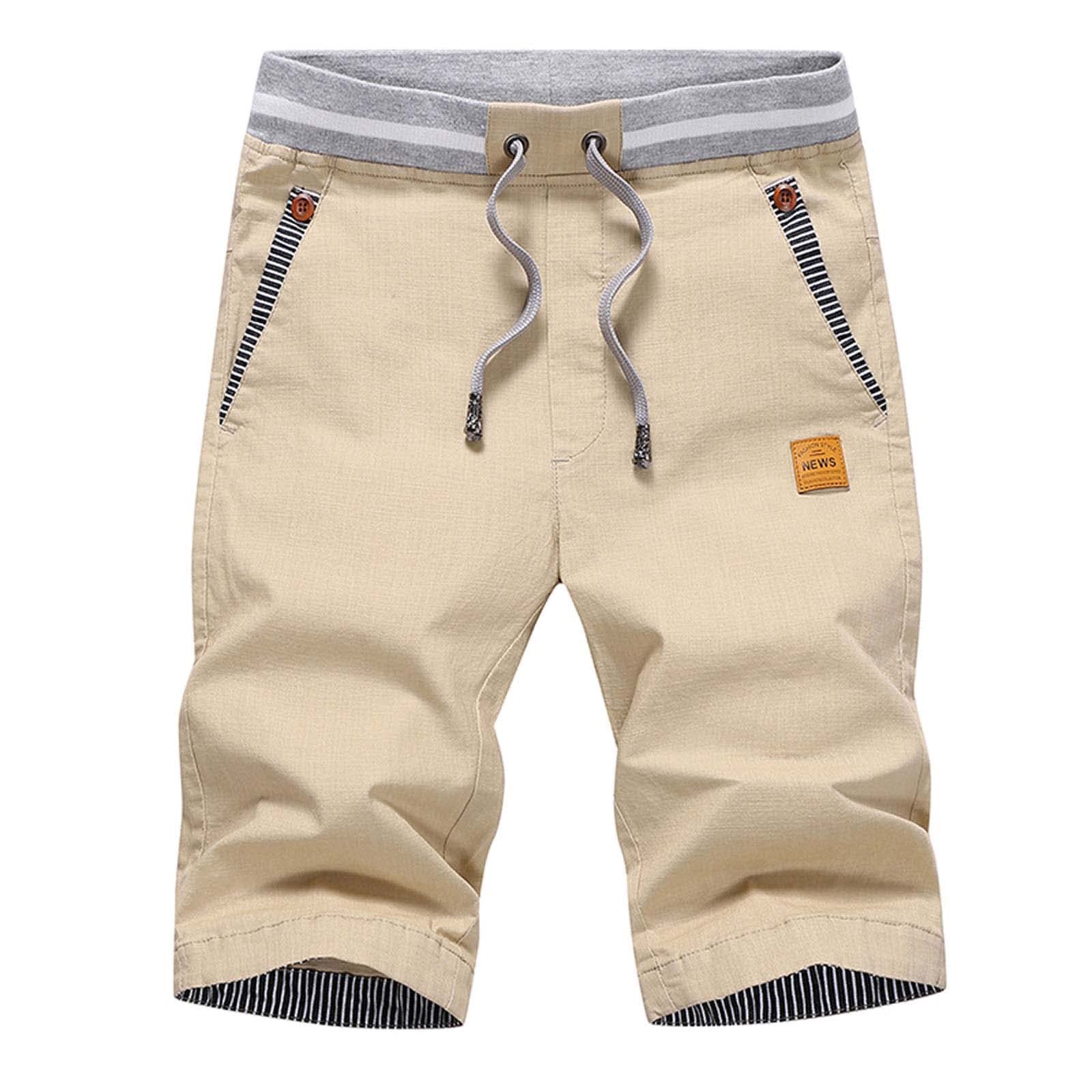 JustSun Kurze Hosen Herren Shorts Chino Baumwolle Sommer mit Tunnelzug