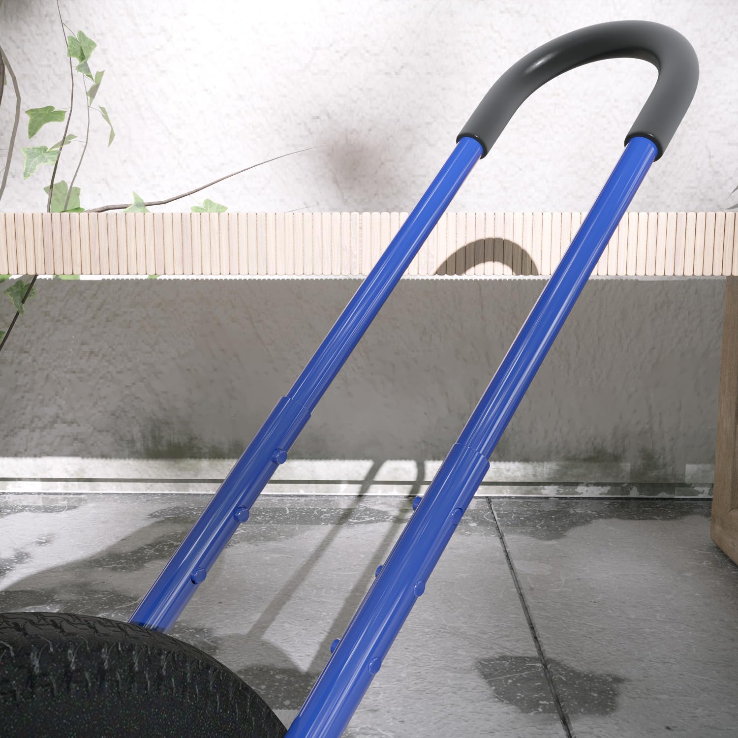 Children Bike Training Handle Adjustable Bicycle Balance Push Bar, High-Strength Metal Safety Trainer Handle (Blue)