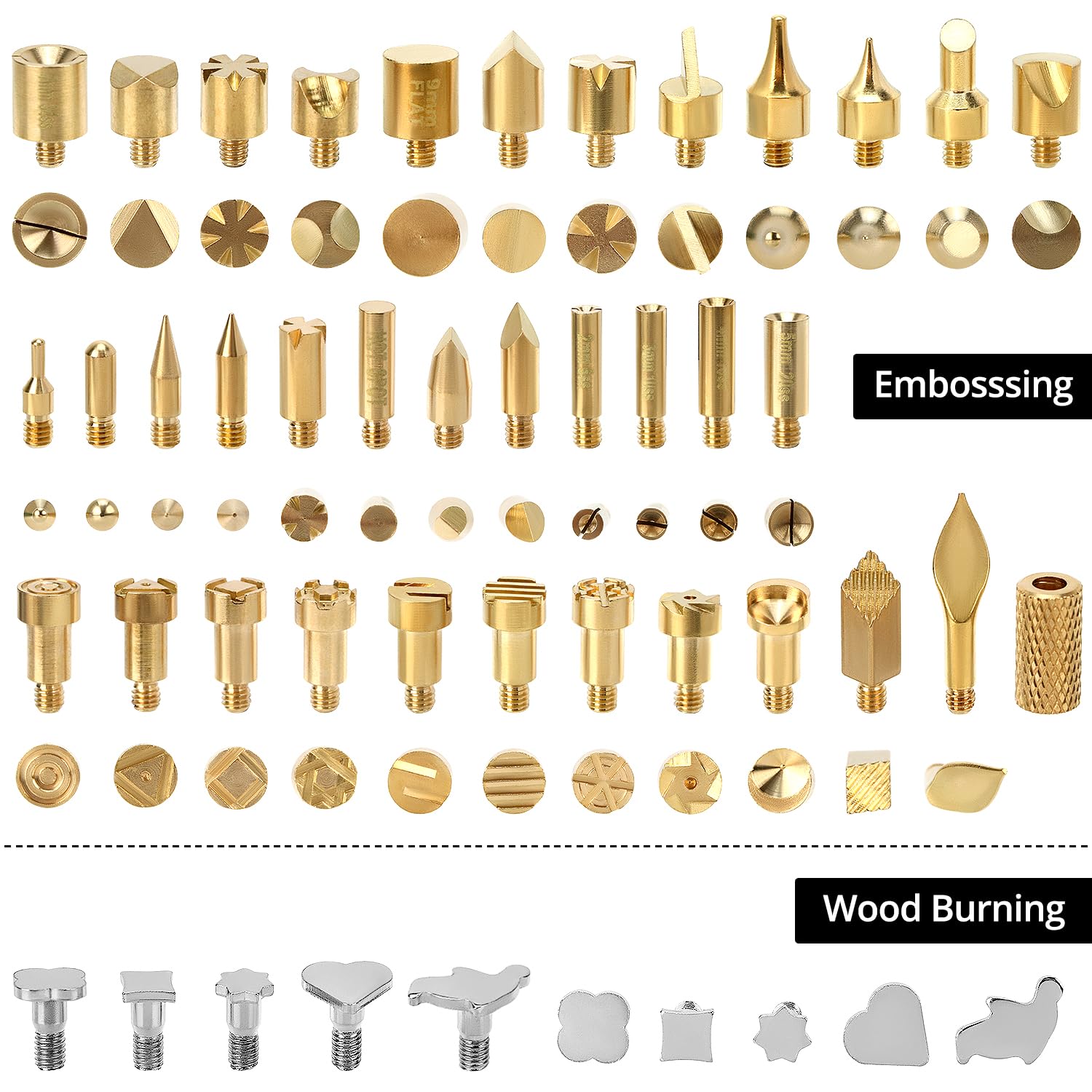 QWORK® Kit de Pirograbado de Madera 110 Piezas, Grabador de Madera de 60 W Ajustable 180-480 °C para Grabado en Madera/Cuero/Cartón - Incluye 53 Puntas de Soldadura