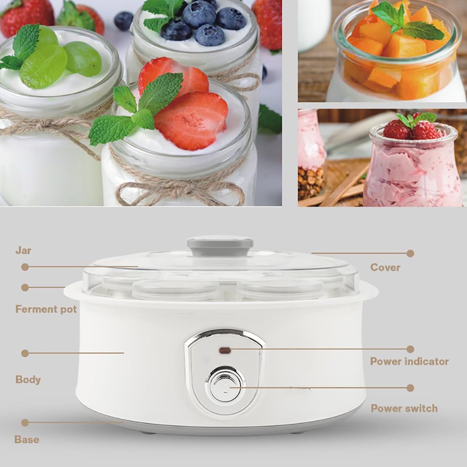1,5L Pro Yogurt System: Fermentor wielokultura ze stali nierdzewnej z precyzyjnym termostatem + auto ferment-Cool-wolne od greckiego/laktozy/