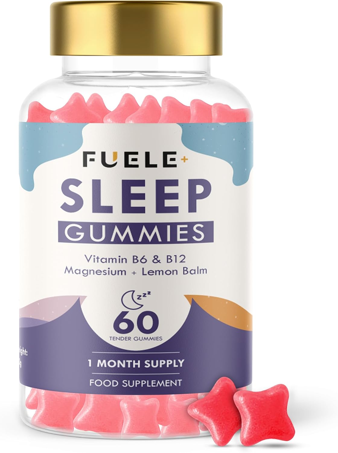 Sleep Gummies for Adults – Sleep Aid with Magnesium, Lemon Balm, Ashwagandha, Vitamin B6 & B12 – Tender Gummy Supplement for Restful Sleep and Relaxation