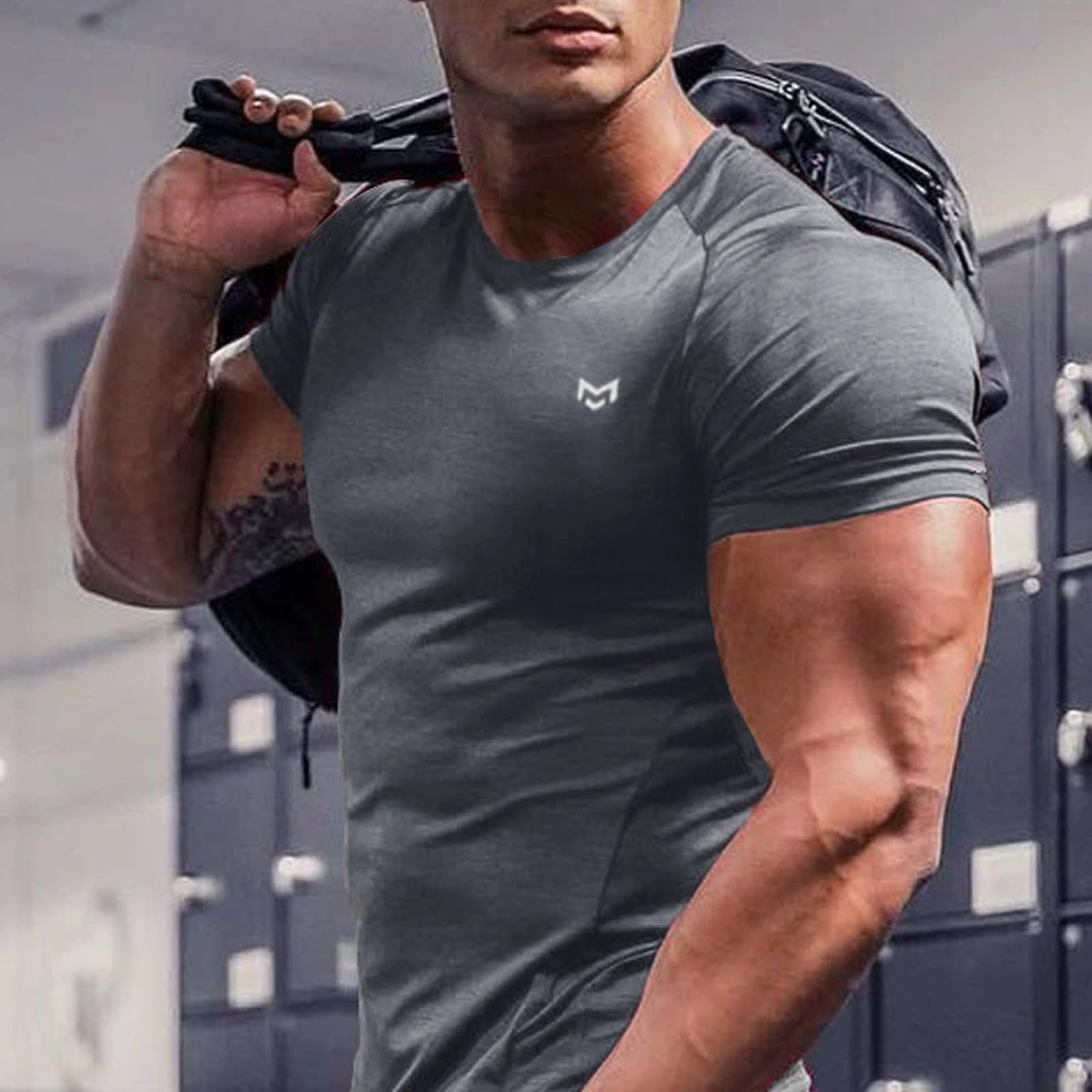 T-Shirt Homme Sport Fluo Rose Rouge Blanc Maillot Foot Manches Courtes Compression Musculation Grande Taille