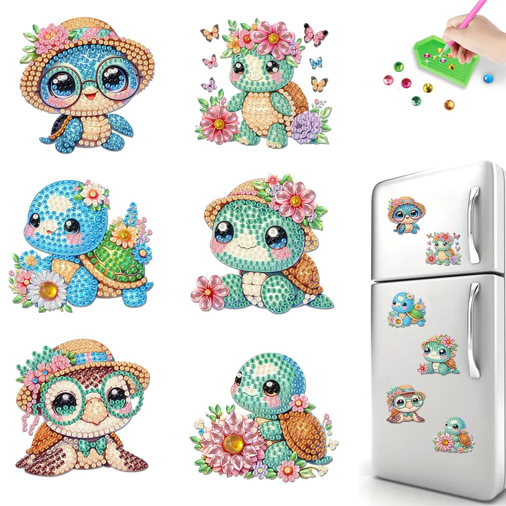 Fiorky L 6 Pcs Diamond Magnets Fridge Magnet Diamond Art Refrigerator Kits Diy Diamond Art Refrigerator Magnets Art For Adults Beginners, Fridge Magnet Crafts For Forty Gift