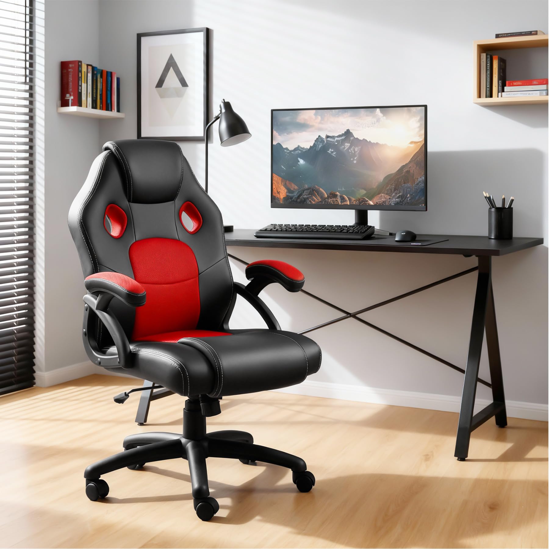 OYAJIA Massage Gaming Stuhl – Drehstuhl Mit Fußstütze, Kopfstütze, 150 Kg